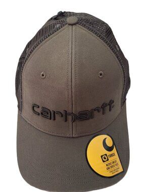 NWT Carhartt Force Canvas Mesh Back Trucker Hat Brown Snapback